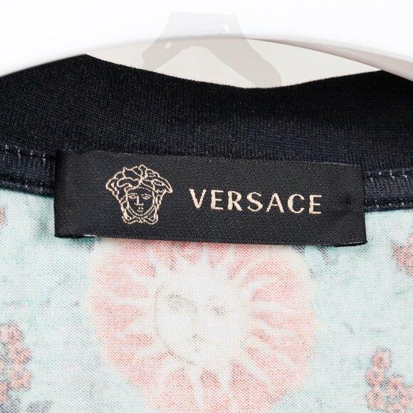 Versace Resort 2018 Black Beverly Palm Graphic Cotton T-Shirt - Picture 8 of 12